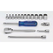 Socket/Tool Set, 17 Pieces, 6-Point, 1/4 Inch Dr