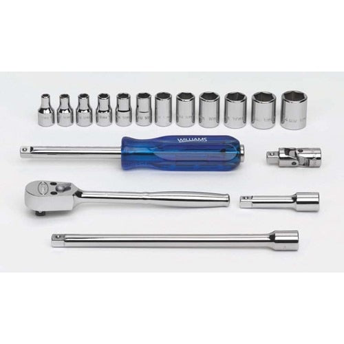 Socket/Tool Set, 17 Pieces, 6-Point, 1/4 Inch Dr
