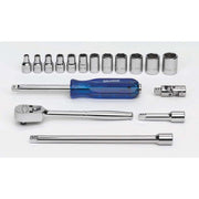 Socket/Tool Set, 17 Pieces, 6-Point, 1/4 Inch Dr