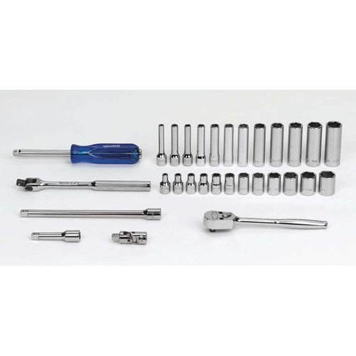 Socket/Tool Set, 30 Pieces, 6-Point, 1/4 Inch Dr