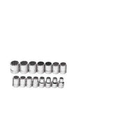 Socket Set, 15 Pieces, 1/2 Inch Dr, Shallow, 1/2 Inch Size