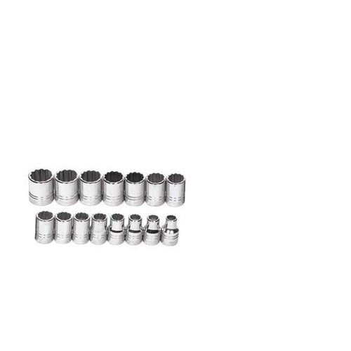Socket Set, 15 Pieces, 1/2 Inch Dr, Shallow, 1/2 Inch Size
