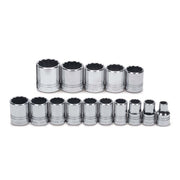 Williams Metric 1/2" Dr Impact Socket Set, 15 Pcs, Size: 10MM - 32MM