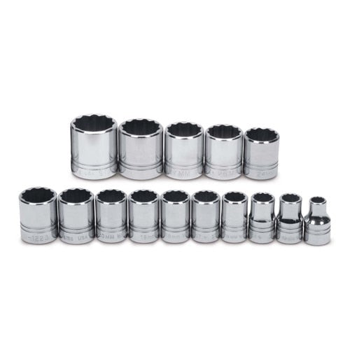 Williams Metric 1/2" Dr Impact Socket Set, 15 Pcs, Size: 10MM - 32MM