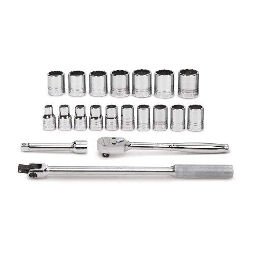 Socket and Drive Tool Set, 1/2" Drive, Metric, 20 Piece