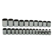Socket Set, 24 Pieces, 1/2 Inch Dr, Shallow, 1/2 Inch Size