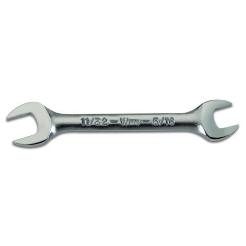 Open End Wrench, Rounded, 3/16 x 7/32 Inch Opening, Standard