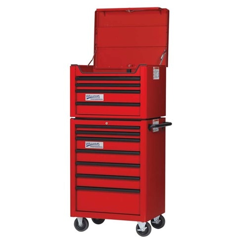 Williams 26" 7 Drawer Roll Cab, Red