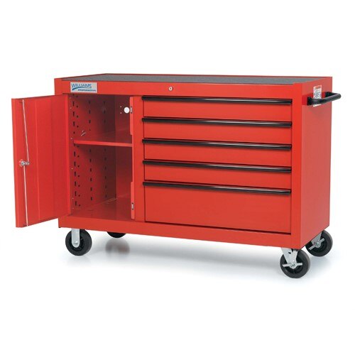 Williams 55" 5 DRW ROLL CABINET RED