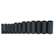 Socket Set, 12 Pieces, 3/8 Inch Dr, Impact, 3/8 Inch Size