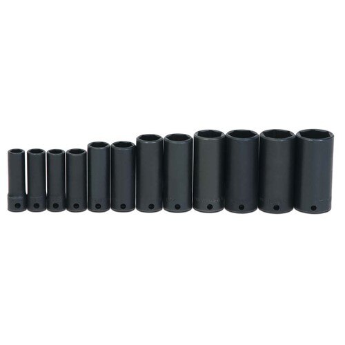 Socket Set, 12 Pieces, 3/8 Inch Dr, Impact, 3/8 Inch Size