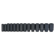 Socket Set, 14 Pieces, 1/2 Inch Dr, Impact, 1/2 Inch Size