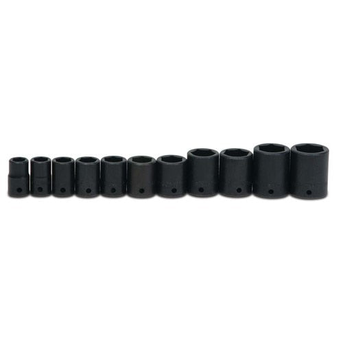 Socket Set, 11 Pieces, 1/2 Inch Dr, Shallow, 1/2 Inch Size