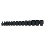 Socket Set, 14 Pieces, 1/2 Inch Dr, Shallow, 1/2 Inch Size