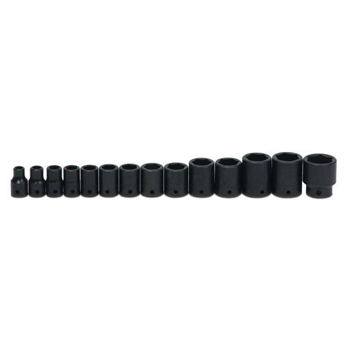 Socket Set, 14 Pieces, 1/2 Inch Dr, Shallow, 1/2 Inch Size