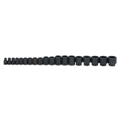 Socket Set, 19 Pieces, 1/2 Inch Dr, Shallow, 1/2 Inch Size