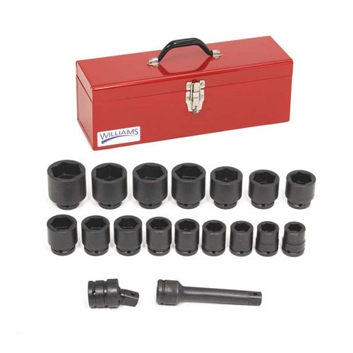 Socket Set, 18 Pieces, 3/4 Inch Dr, Shallow, 3/4 Inch Size