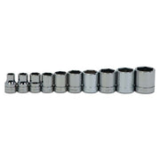 Socket Set, 10 Pieces, 3/8 Inch Dr, Shallow, 3/8 Inch Size