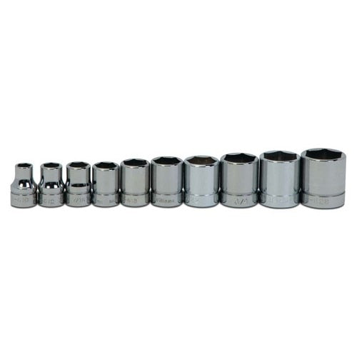Socket Set, 10 Pieces, 3/8 Inch Dr, Shallow, 3/8 Inch Size
