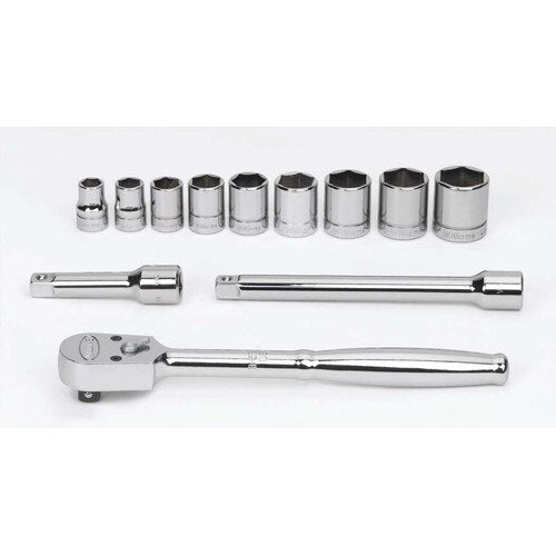 Socket/Tool Set, 13 Pieces, 6-Point, 3/8 Inch Dr