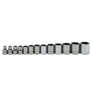 Socket Set, 13 Pieces, 3/8 Inch Dr, Shallow, 3/8 Inch Size