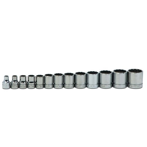Socket Set, 13 Pieces, 3/8 Inch Dr, Shallow, 3/8 Inch Size