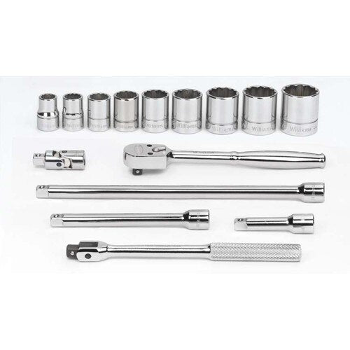 Socket/Tool Set, 15 Pieces, 12-Point, 3/8 Inch Dr