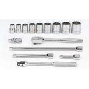 Socket/Tool Set, 15 Pieces, 12-Point, 3/8 Inch Dr