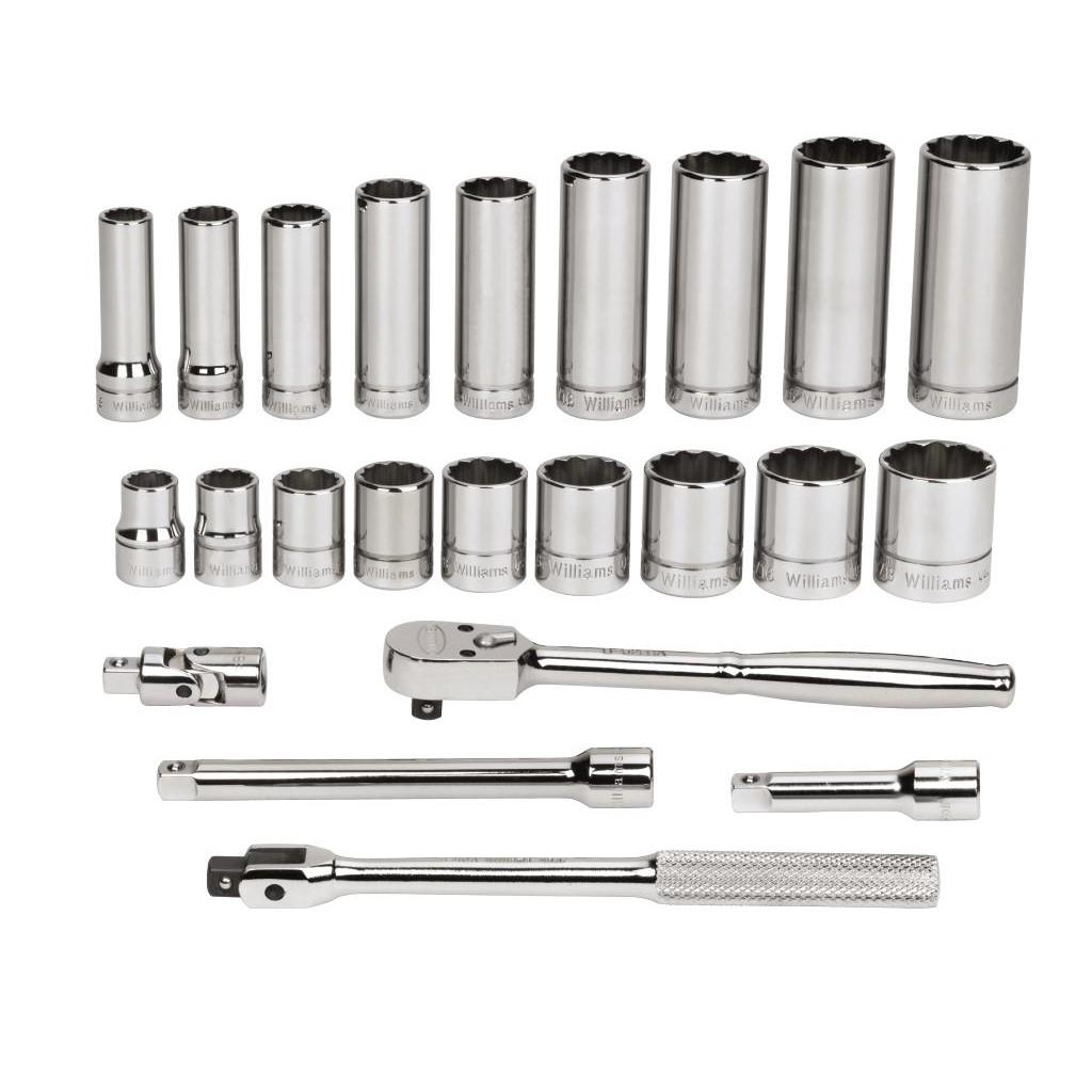 Socket/Tool Set, 23 Pieces, 12-Point, 3/8 Inch Dr