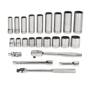 Socket/Tool Set, 23 Pieces, 12-Point, 3/8 Inch Dr