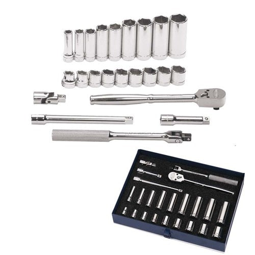 Socket/Tool Set, 23 Pieces, 6-Point, 3/8 Inch Dr