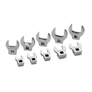 Crowfoot Wrench Set, 3/8" Drive, Open End, SAE, 10 Pieces