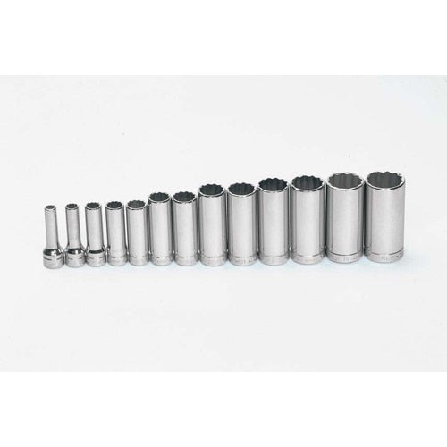 Socket Set, 13 Pieces, 3/8 Inch Dr, Deep, 3/8 Inch Size