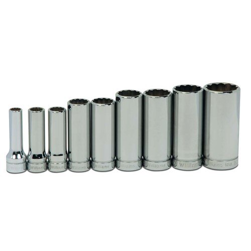 Socket Set, 9 Pieces, 3/8 Inch Dr, Deep, 3/8 Inch Size