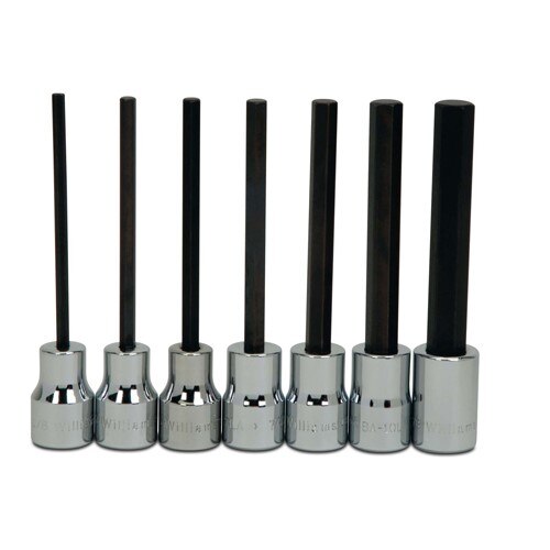 Williams 3/8" Dr Long Hex Bit Socket Set 7 Pcs