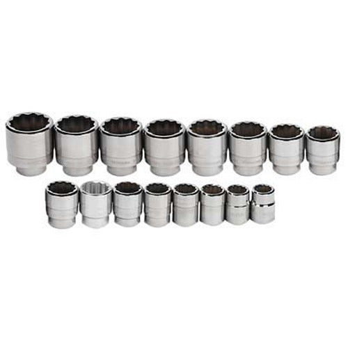 Socket Set, 16 Pieces, 3/4 Inch Dr, 12 Point, 3/4 Inch Size