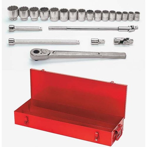 Socket/Tool Set, 22 Pieces, 12-Point, 3/4 Inch Dr