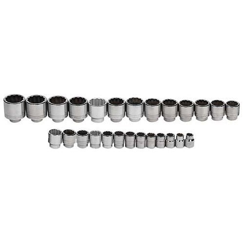 Socket Set, 26 Pieces, 3/4 Inch Dr, 12 Point, 3/4 Inch Size