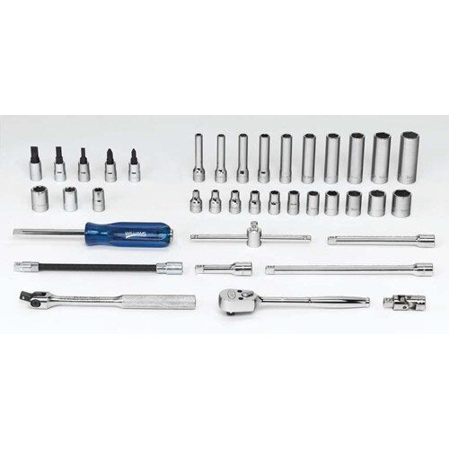 Socket/Tool Set, 38 Pieces, 6-Point, 1/4 Inch Dr