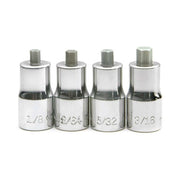 Williams 1/4" Dr Stubby Hex Bit Socket Set 4 Pcs