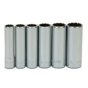 Socket Set, 6 Pieces, 1/4 Inch Dr, Deep, 1/4 Inch Size