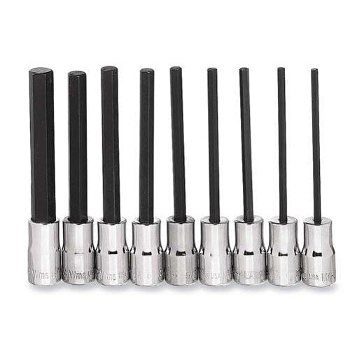 Williams 1/4" Dr Long Hex Bit Socket Set 9 Pcs