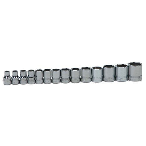 Socket Set, 14 Pieces, 1/2 Inch Dr, Shallow, 1/2 Inch Size