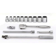 Socket/Tool Set, 15 Pieces, 12-Point, 1/2 Inch Dr