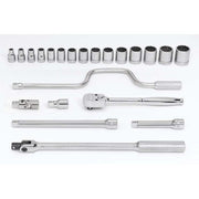 Socket/Tool Set, 22 Pieces, 12-Point, 1/2 Inch Dr