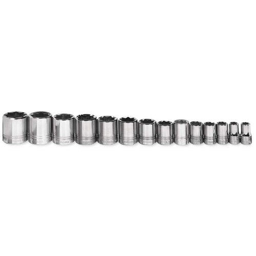 Socket Set, 14 Pieces, 1/2 Inch Dr, Shallow, 1/2 Inch Size