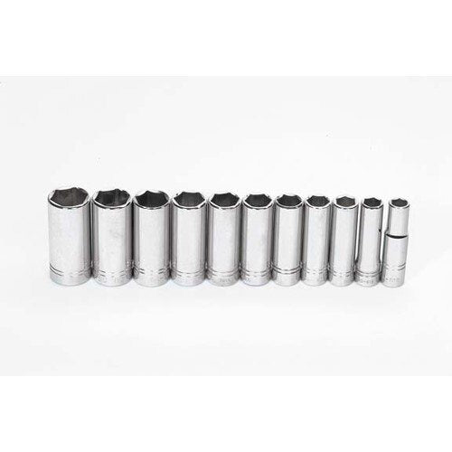 Socket Set, 11 Pieces, 1/2 Inch Dr, Deep, 1/2 Inch Size