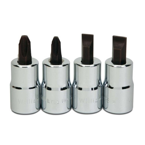 Williams 1/2" Dr Screw Bit Socket Set 4 Pcs