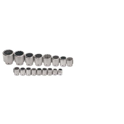 Socket Set, 17 Pieces, 1 Inch Dr, 12 Point, 1 Inch Size