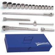 Socket/Tool Set, 19 Pieces, 12-Point, 1 Inch Dr